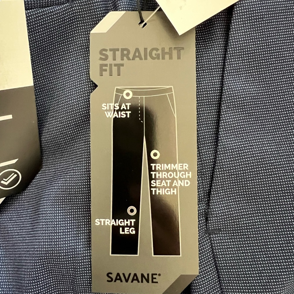 Men’s Savane Comfort Waistband Blue Dress Slacks 38X29 NWT